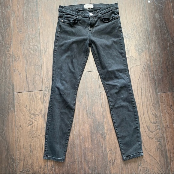 Current Elliott High Waisted Black Dark Wash Stiletto Jeans Jean Denim Size 27 - Picture 2 of 7